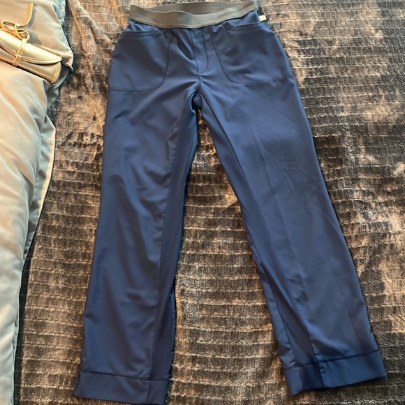 Cherokee Infinity Scrub pants Navy Blue Gray waistband stretchy XS Petite xsp - Picture 1 of 10